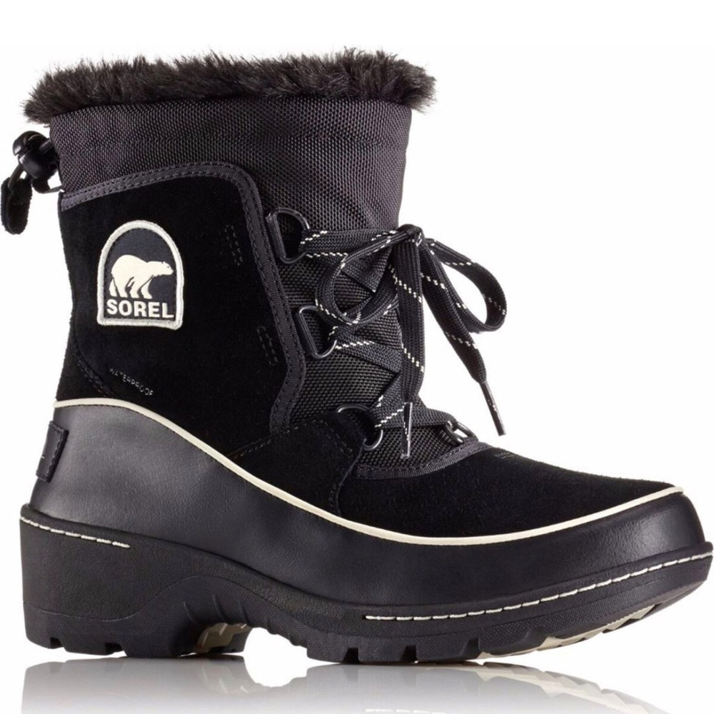 Sorel Women's Tivoli III Boot Waterproof LaceUp Black Suede Winter Bootie